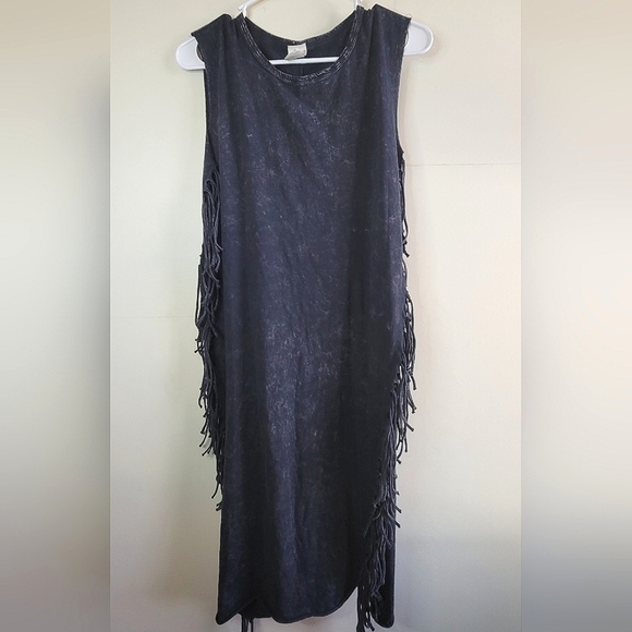 Women's American Age Midi Side Fringe 100% Cotton Dress, Size Medium - Picture 1 of 4